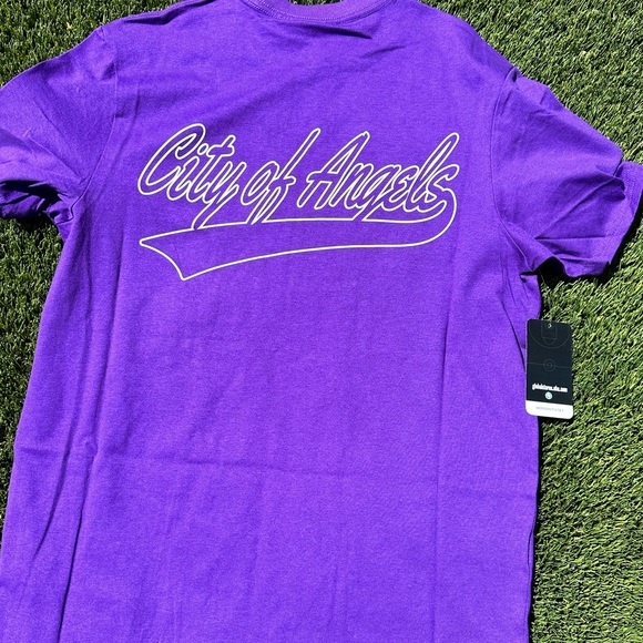 Los Angeles Lakers Mitchell & Ness City of Angels SS Tee Size Medium Purple NWT - Picture 2 of 9